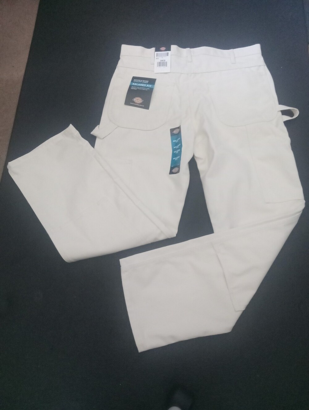 NWT Dickies Mens Double Knee Utility Pants White Relaxed Fit 2053NT 34x30